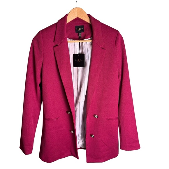 NWT Jules & Leopold Womens Blazer Jacket XS Bright Pink Maximalism Office Wear - Picture 2 of 12